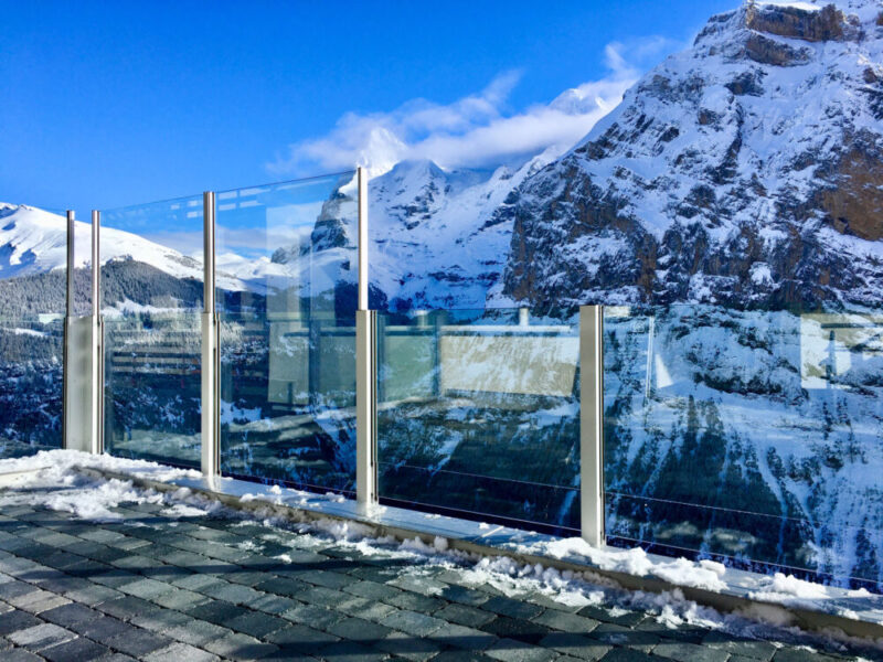 Partner 45 Slide Glass Balkon Windschutz Glass verstellbar Winter kälteresistent