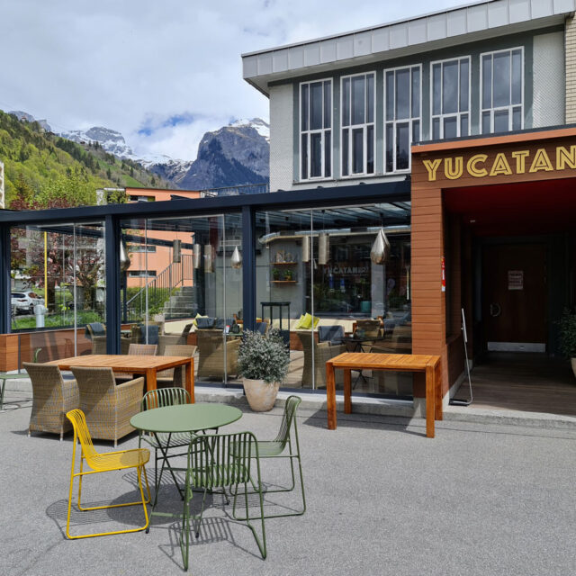 Schieb-und Faltglaswände 11 yucatan Wintergarten Pergola gedeckter Sitzplatz 12